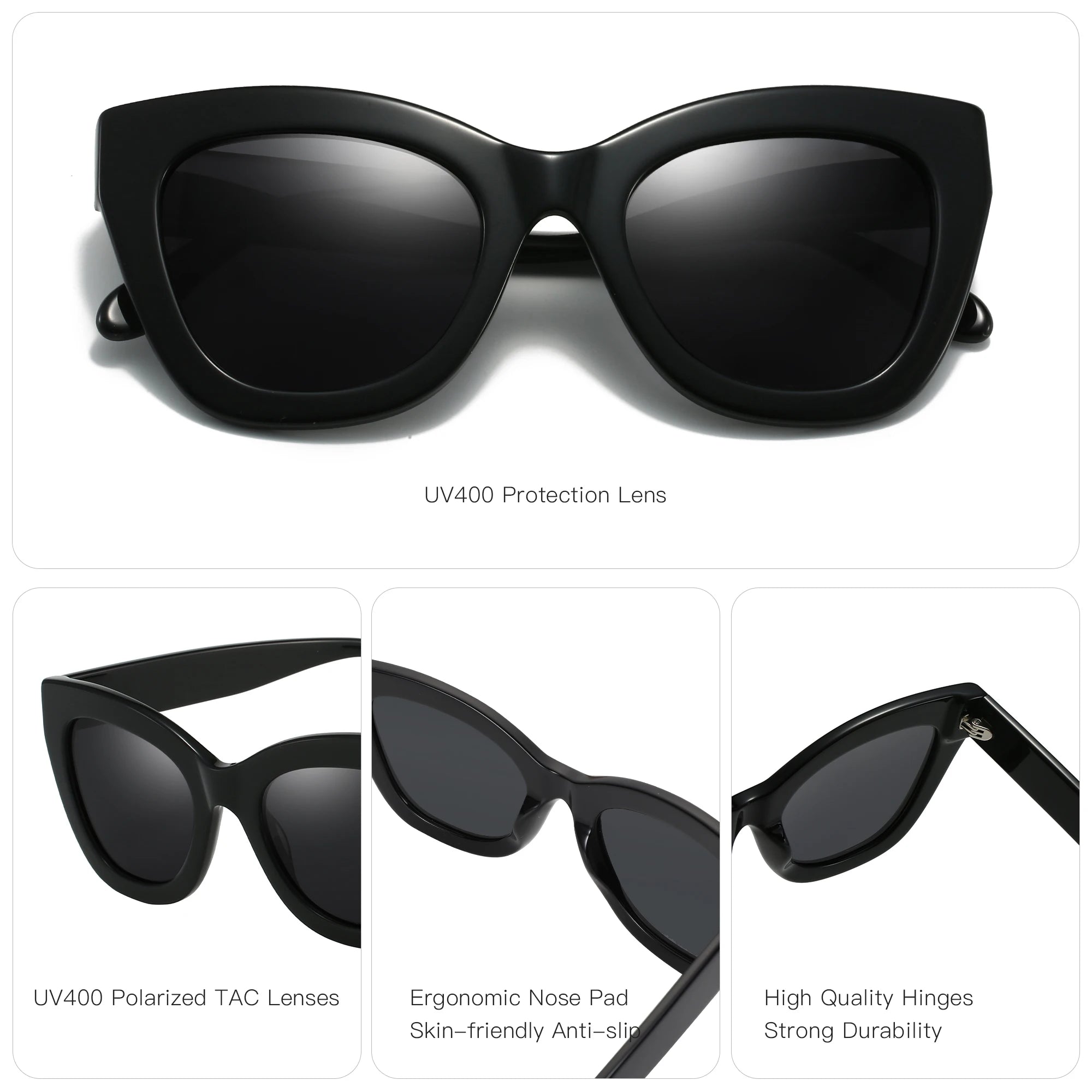 ZENOTTIC Handmade Acetate Polarized Sunglasses Fashion Square Shade UV400 Protection Sun Glasses for Women - Daisan Mart
