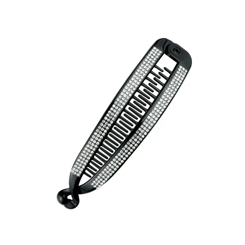 Stylish Black Rhinestone Banana Clip