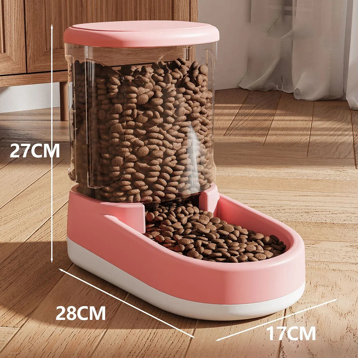 3.8L Large Capacity Pet Feeder Water Modern Design Dispenser Food Grade PP Material Anti Slip Bottom Design for Dog Cat Feeding - Daisan Mart