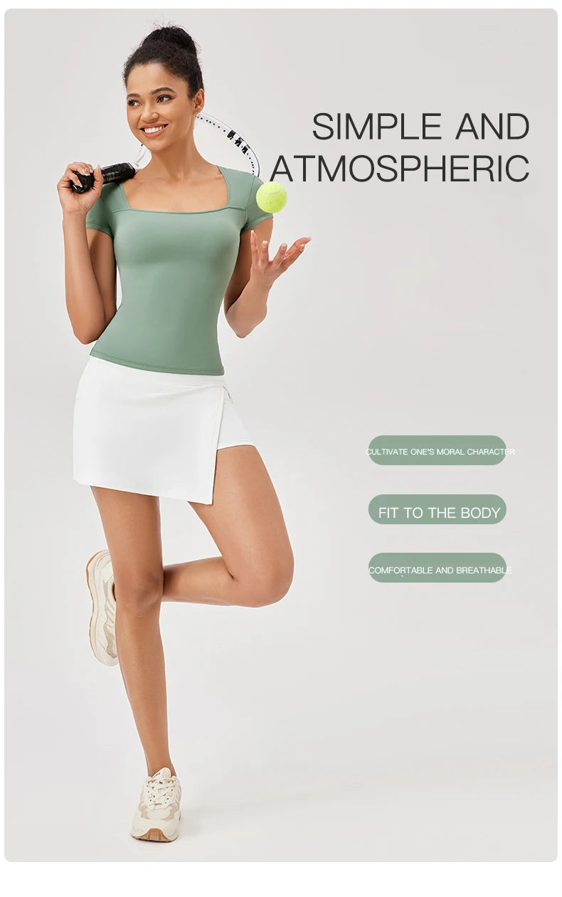 Áo Tập Yoga Nữ - Nhanh Khô, Ngắn Tay, Đa Năng - Daisan Mart