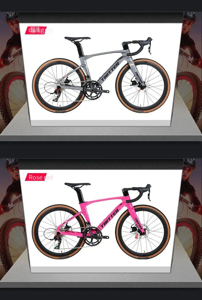 Twitter children's carbon fiber road bike 24 inch Hydraulic Disc Brake Road Racing Bicycle WheelTop GEX-12S student bicicleta