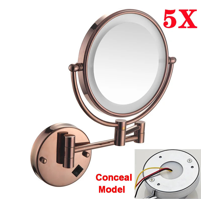 High-end Gold-Plated LED Folding Makeup Mirror