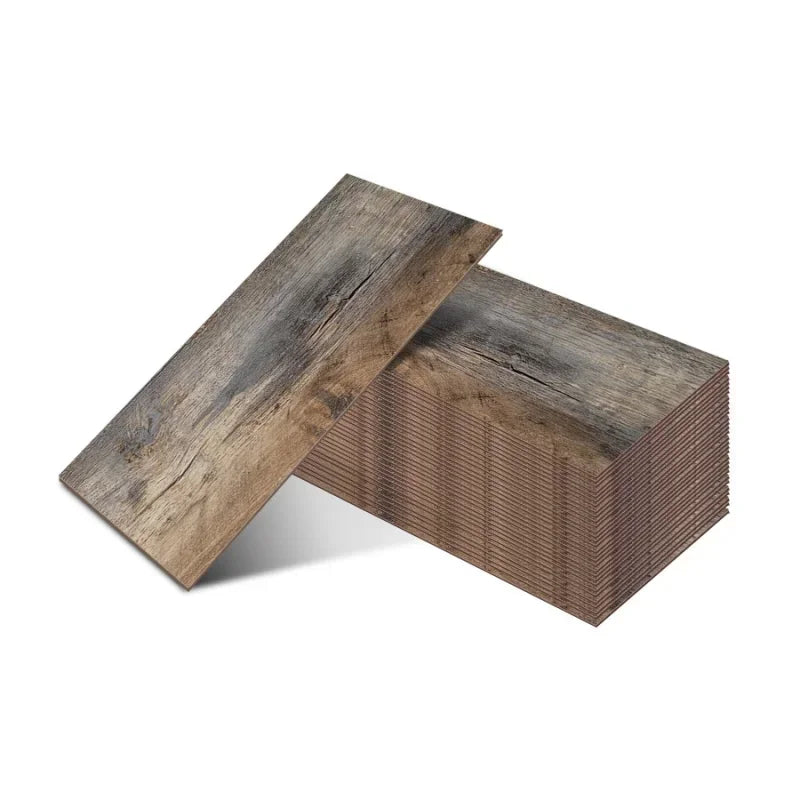 Imitation Wood Grain Self-adhesive Floor Sticker Waterproof for Kitchen Bedroom Living Room Peel and Stick Flooring Home Decor