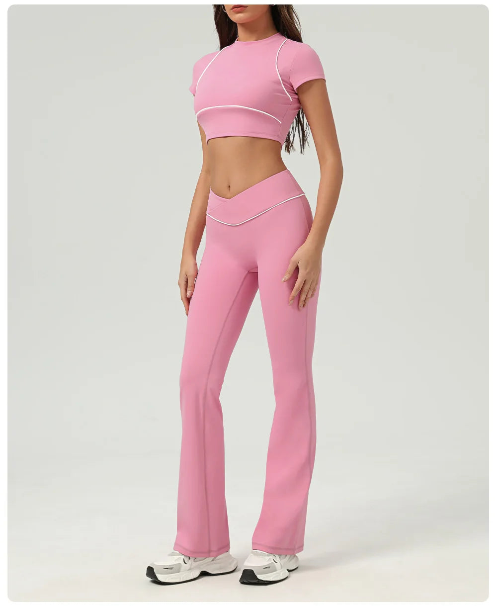 Women's Yoga Top: Women's Short Sleeve Push Up Sports Top