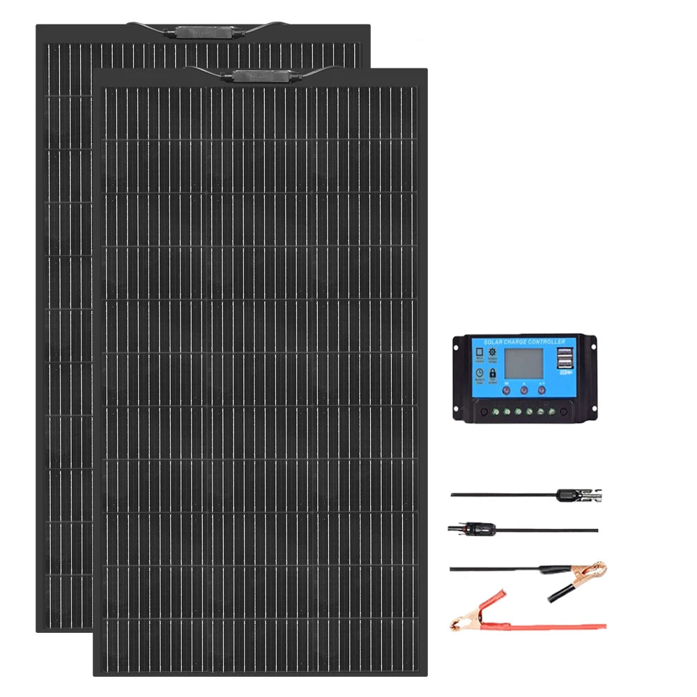 600W Solar Panel Kit Flexible Monocrystalline Cell 18 Volts 120 Watts Solar Panels 12V 24V Battery Charger For Home RV Caravan
