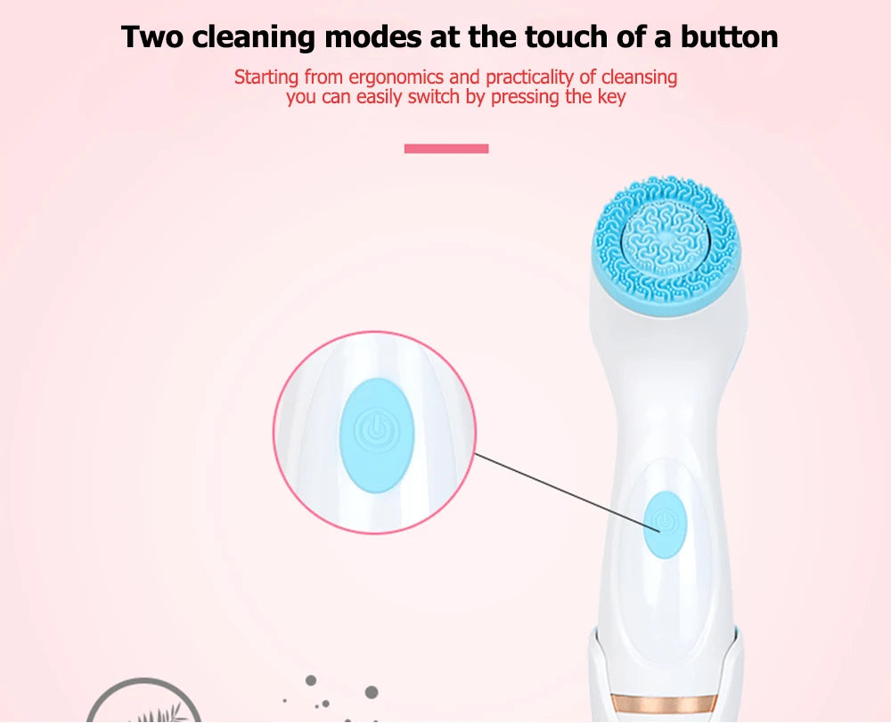 3-Head Ultrasonic Facial Cleanser for Deep Cleansing