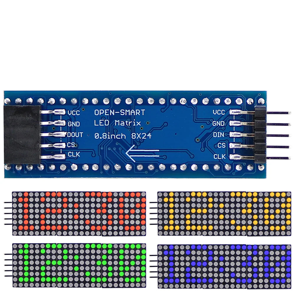 0.8 8x24 MAX7219 RGB LED Matrix Arduino Control