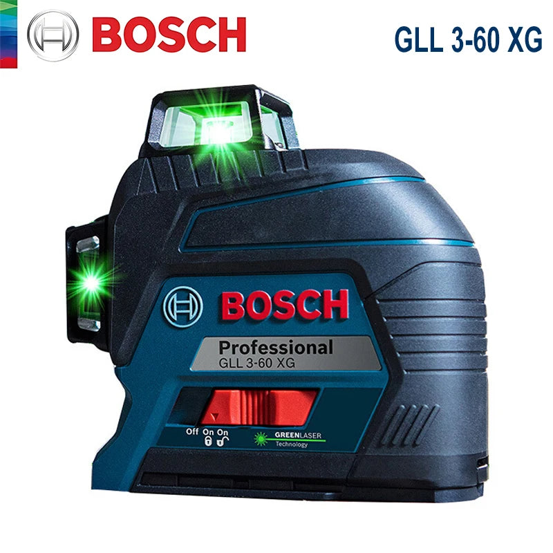 Bosch GLL 3-60 XG Laser Level 12 Lines Green 3D Level Self-Leveling 360 Horizontal &amp; Vertical Cross 30m Powerful Measuring Tool