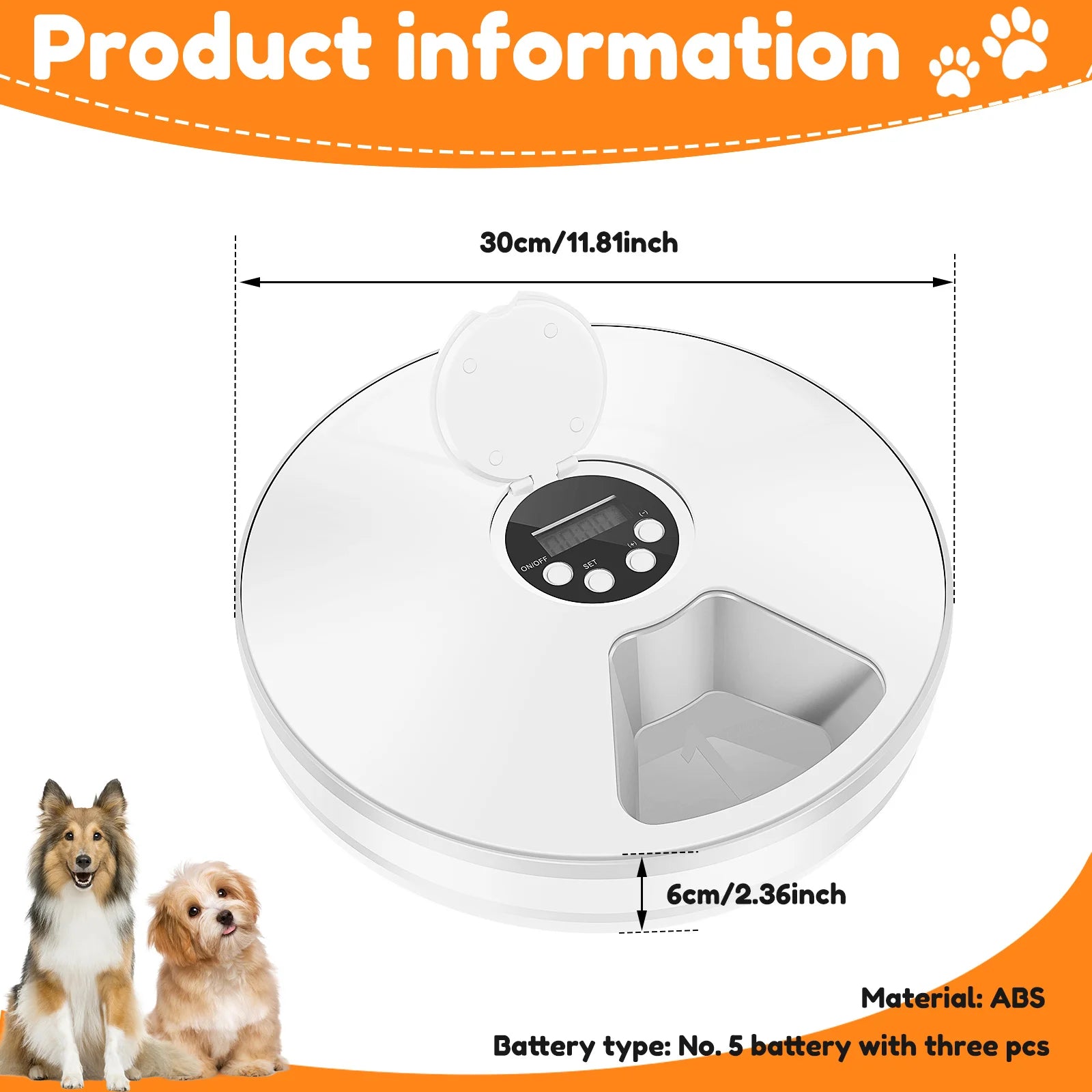 Pet Automatic Timing Feeder Intelligent Pet Feeder with Timer 6 Meals Pet Dry Wet Food Dispenser Automatic Pet Bowl Supplies - Daisan Mart