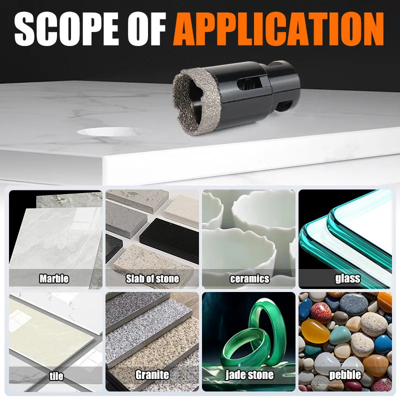 7pcs Angle Grinder Bit Diamond Hole saw Dry Vacuum Brazed Drilling Core Bits Set Porcelain Tiles Granite Marble Hole Saw