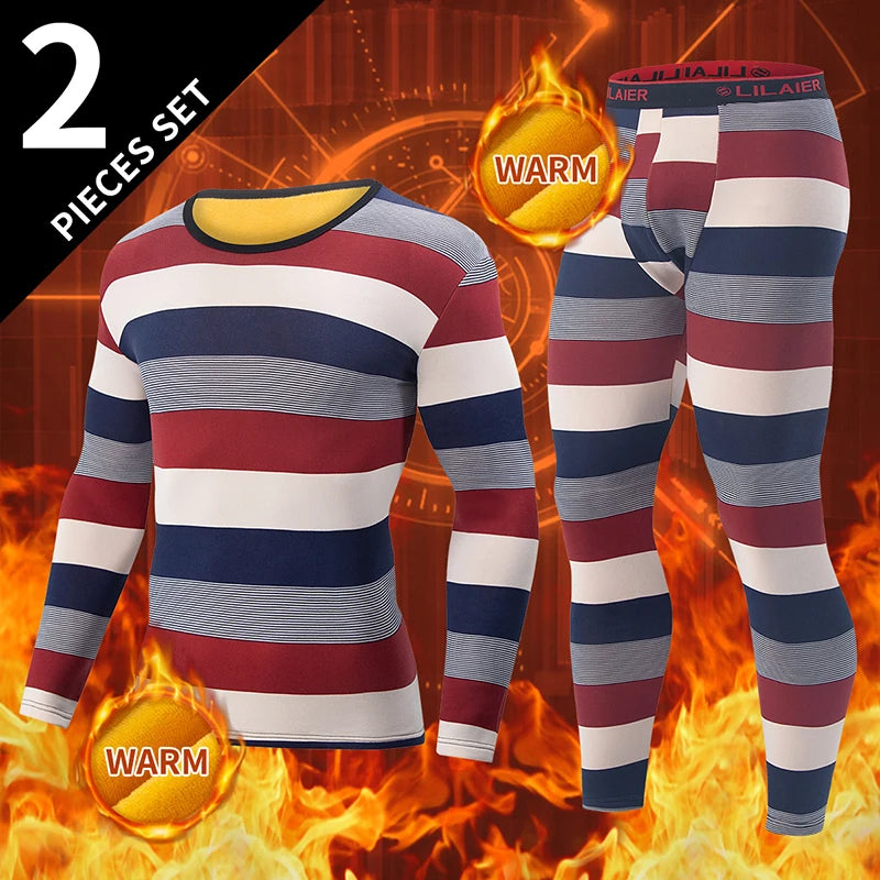 Bộ Đồ Lót Nam Thu Đông Nỉ Nhung In Thời Trang Ấm