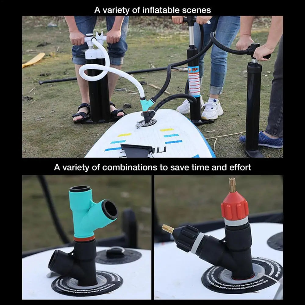 Double Inlet Valve Adapter Compressor Paddle Board Pump Adapter Adapter For Multi-person Air Pump Accessories