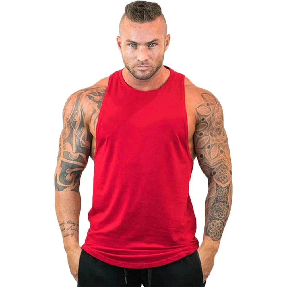 Men's Sleeveless Gym Sports T-Shirt, Breathable