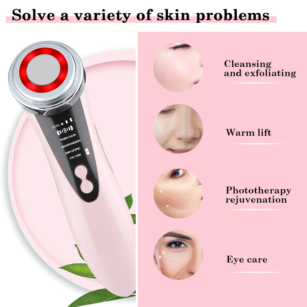Máy Chăm Sóc Da 5in1 Nhiệt Lạnh & Ánh Sáng Đỏ Xanh - Daisan Mart