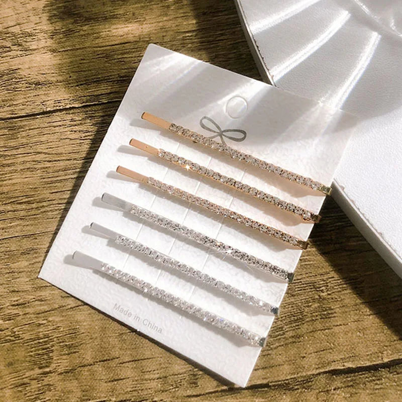 Kẹp Tóc Nữ Đính Đá Sáng Bóng Hợp Kim Thời Trang