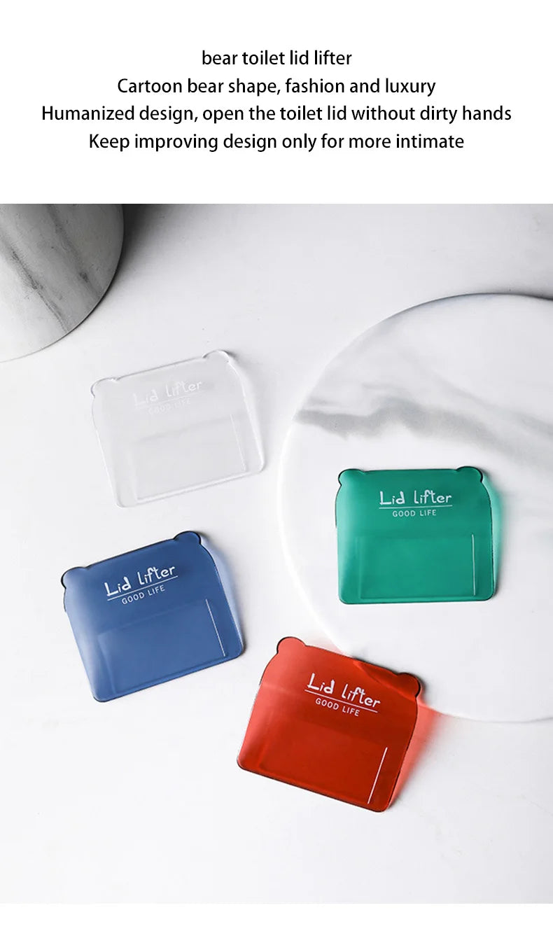Adhesive Toilet Lid Device Portable Sanitary Closestool Toilet Seat Handle Flapper Holder Household DIY Bathroom Accessories