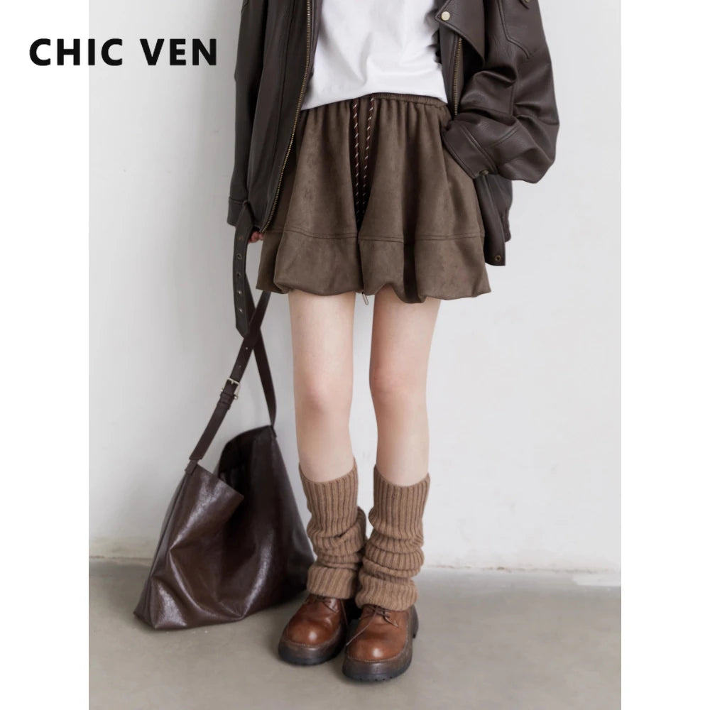 Women's Chic Vein A-Line Retro Floral Spring Autumn Skirt