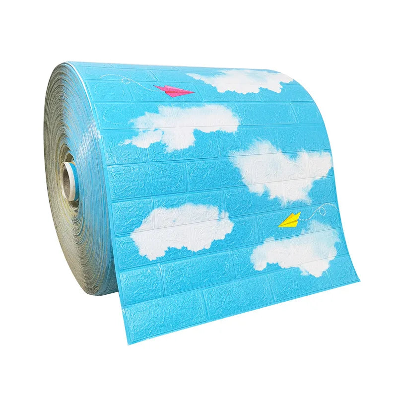 10M stickers Self-Adhesive Panels 3D Soft Crash Foam Wallpaper Imitation Brick Wall Stickers Home Living Room Kid Bedroom Decor