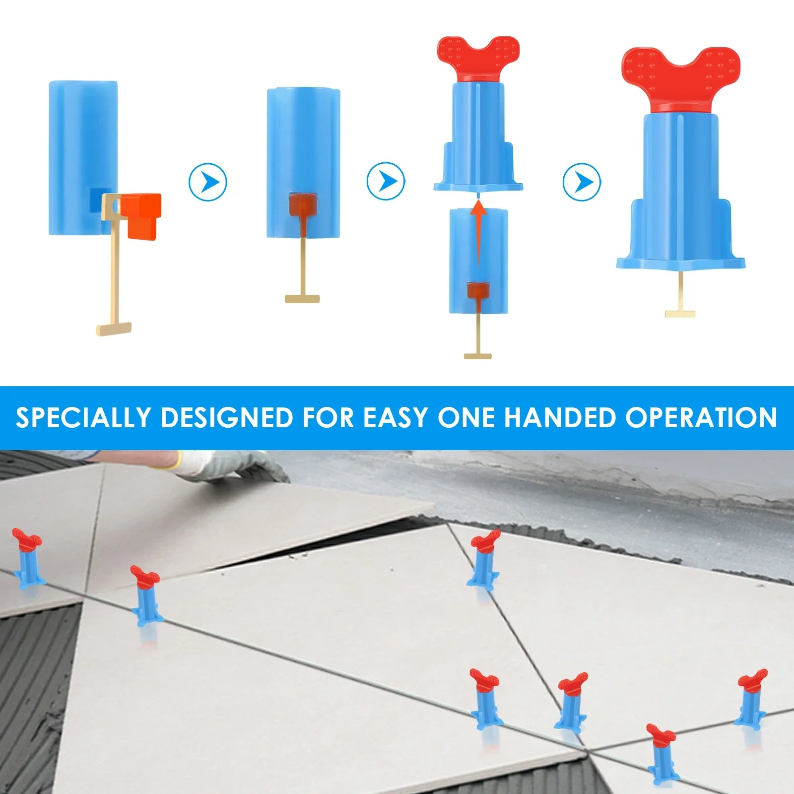 40/20PCS Tile Leveling System for Tile Laying Wall Leveler Wedges Alignment Spacers Fast Positioning Wall Tile Locator