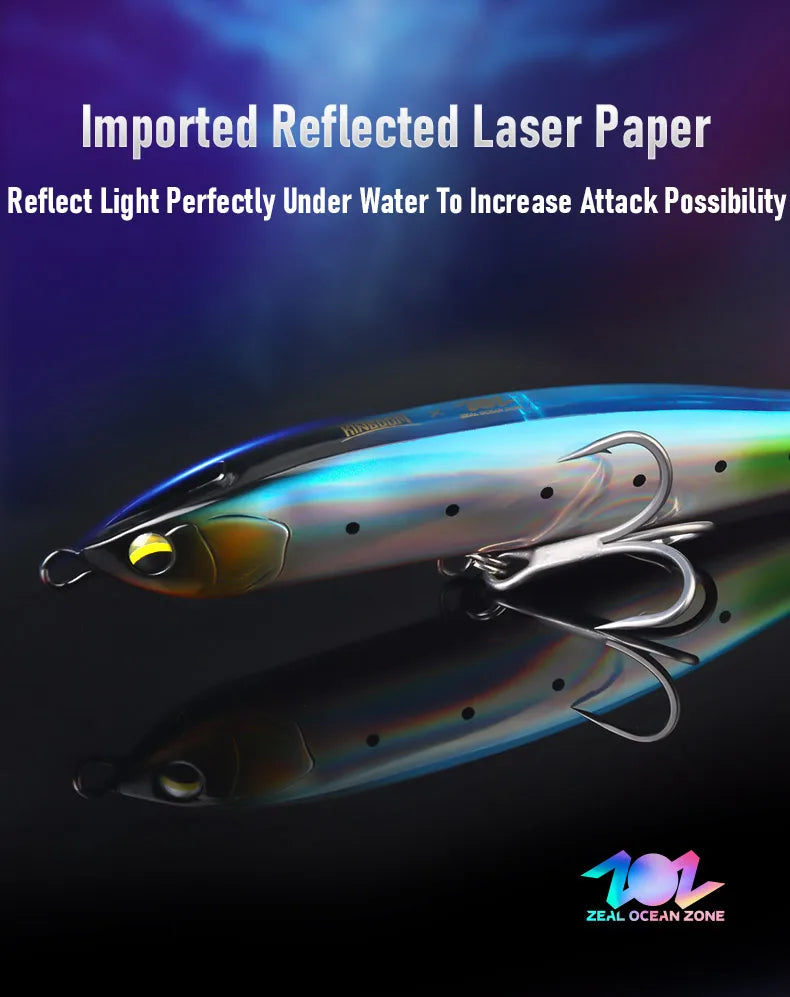 Kingdom Sinking Pencil Lure 140mm 54g Long Casting Saltwater Artificial Stickbait Hard Wobblers Seabass Trolling Jerkbait