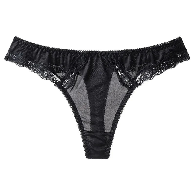 Women's Sexy Ice Silk Low Lace Panties BANNIROU