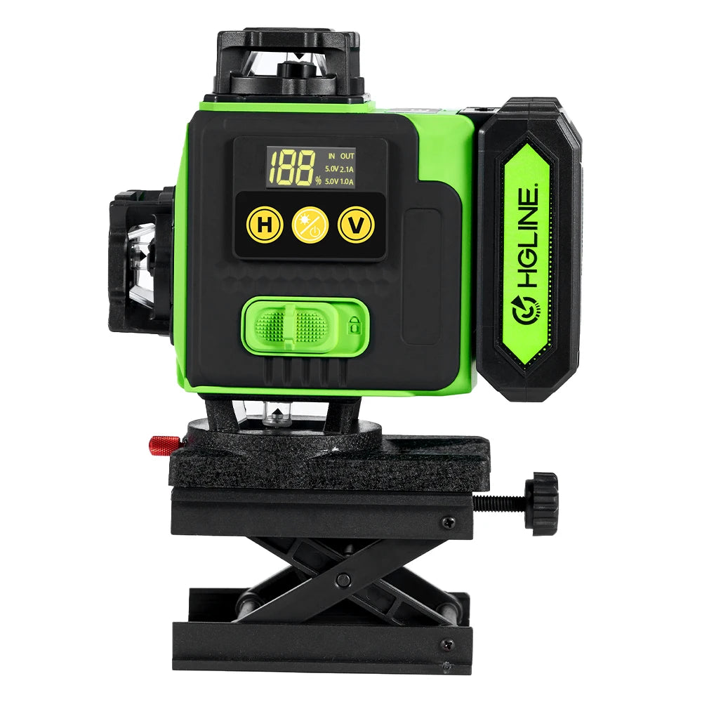 HGLINE 16 Lines 4D Laser Level APP Remote Control Rechargeable Self-leveling 360 Green Line leveling 6000mAh Big Li-ion Battery
