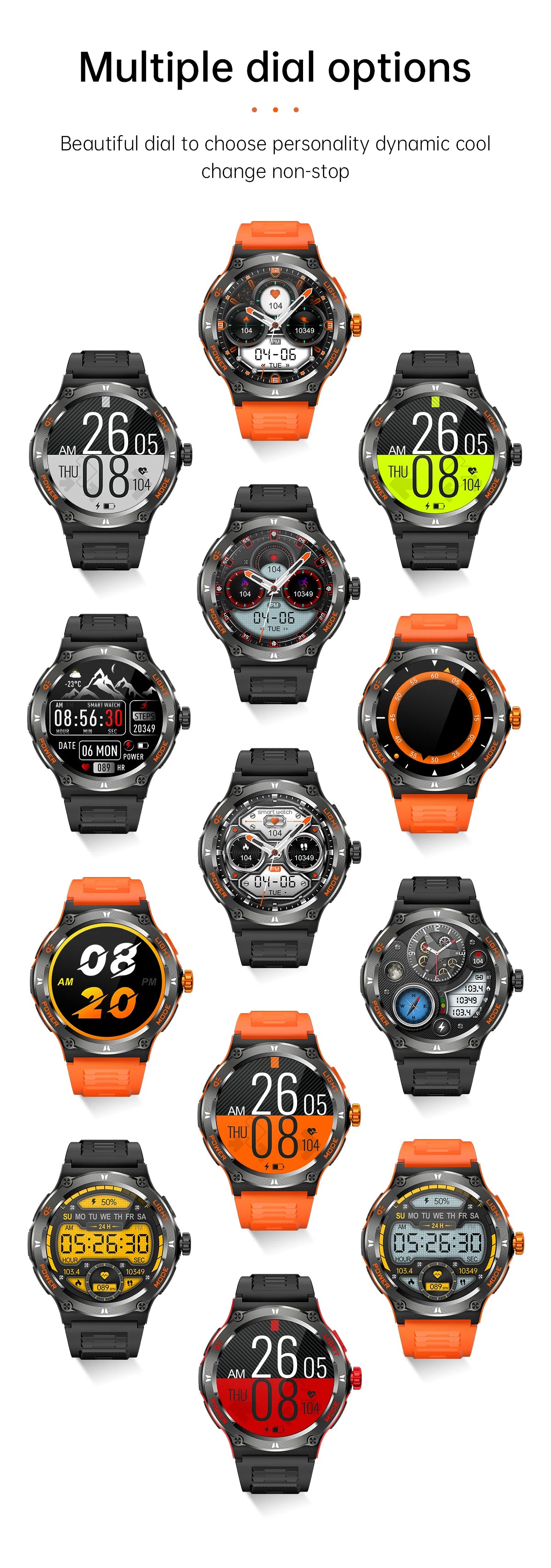 KT76 Smart Watch Sports Waterproof for Men and Women