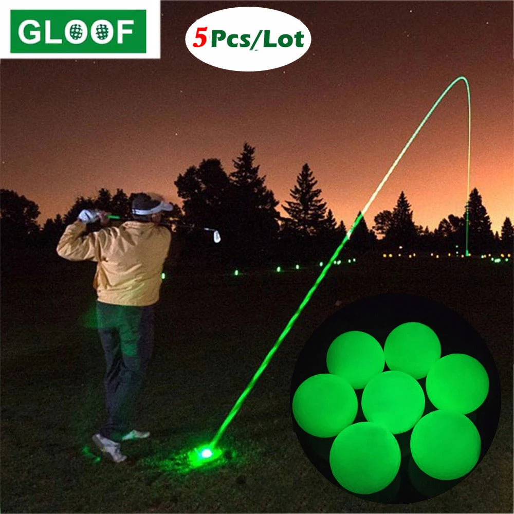 5-Piece Luminous Golf Balls - Bright, Durable, Luminous