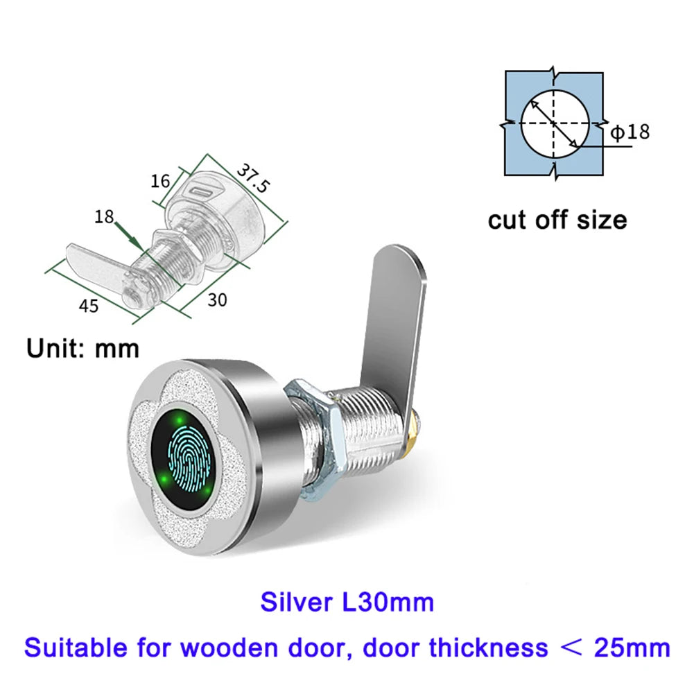 USB Rechargeable Smart Fingerprint Lock Advanced Security Solution for Drawers with 0 5 Second Unlocking Time and Robust Design