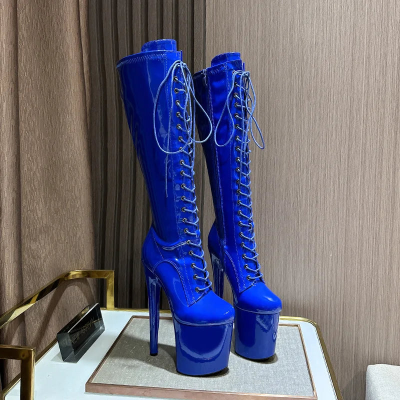 Sexy Red Boots 20CM Thick Sole - Sexy Catwalk Shoes