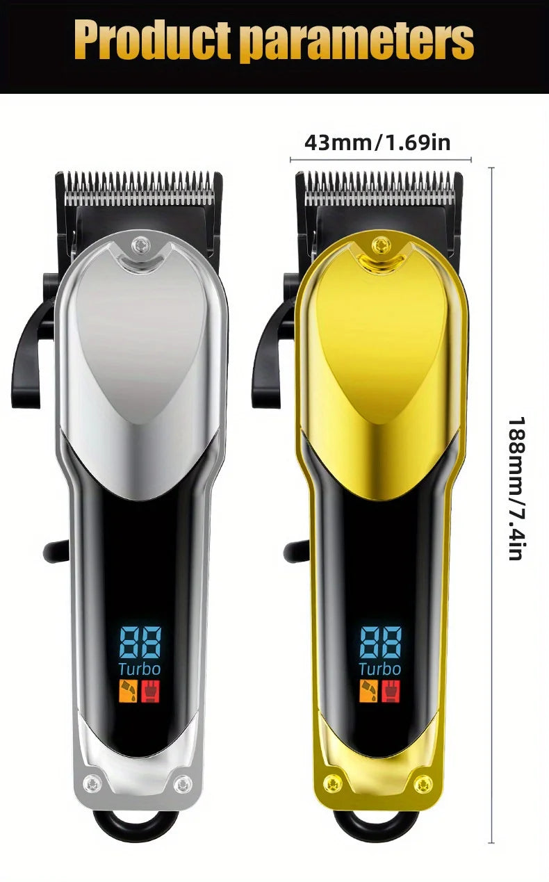 Bộ Tông Đơ Cắt Tóc Nam Chuyên Nghiệp LCD Sạc USB