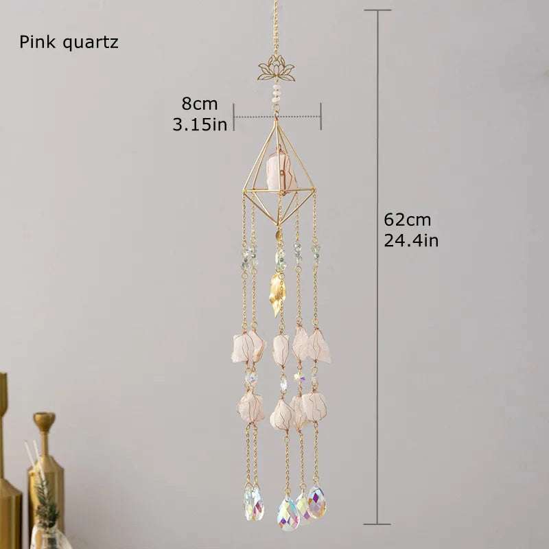 Rose Quartz Feng Shui Decorative Tower