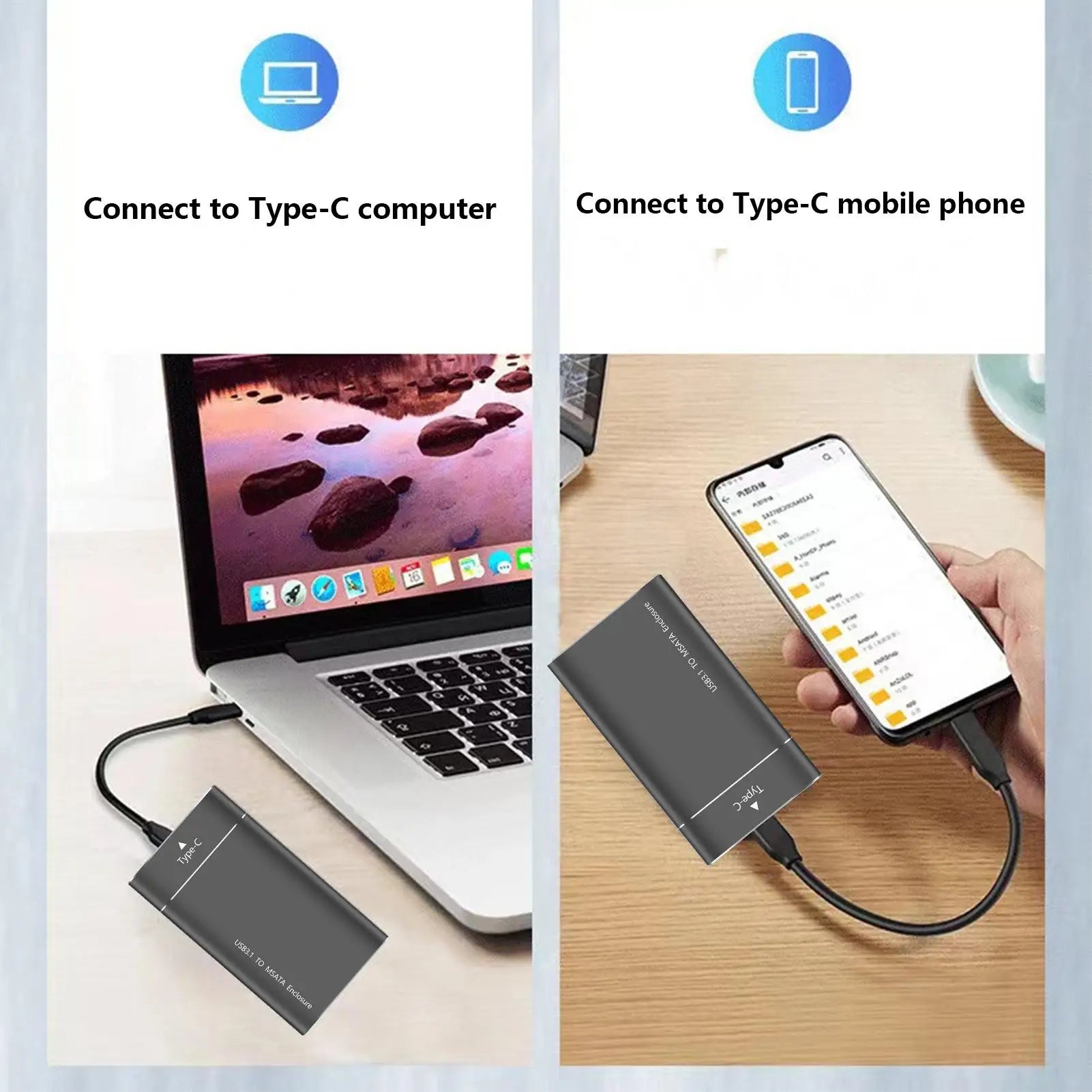 500GB Portable Hard Drive Connects to USB for Computer Storage