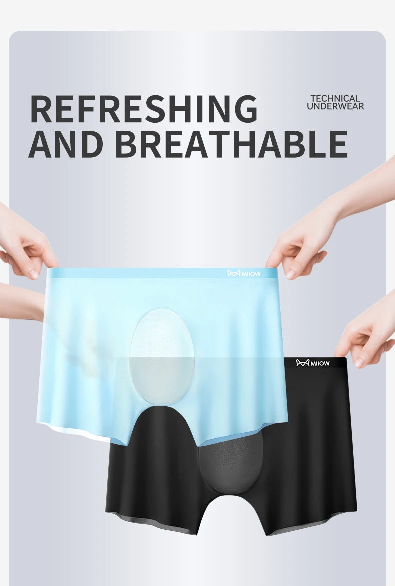Quần Lót Nam MiiOW 3 Chiếc Lụa Lạnh Siêu Mỏng