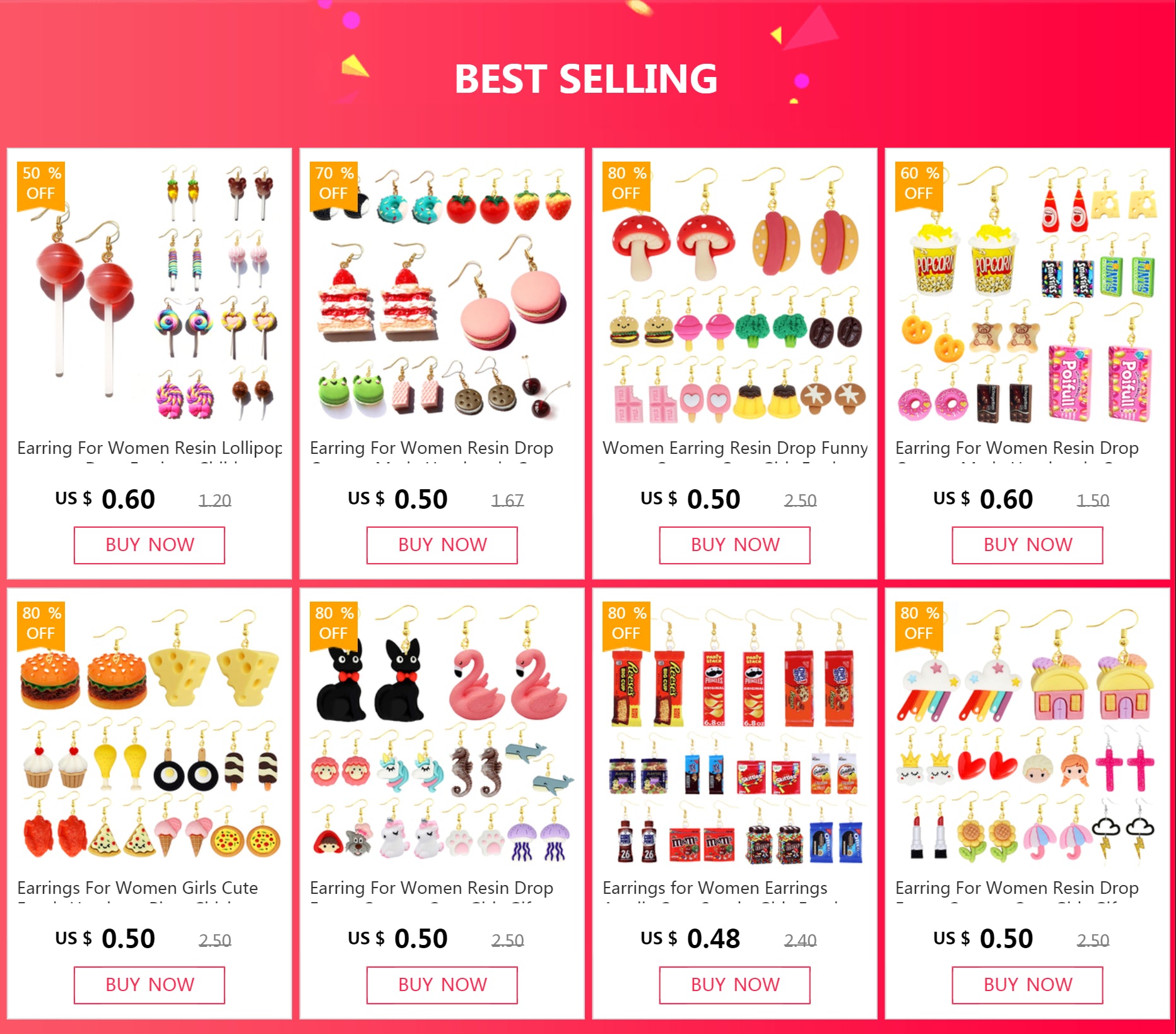 Bông Tai Resin Handmade Hình Bánh Ngọt Dễ Thương