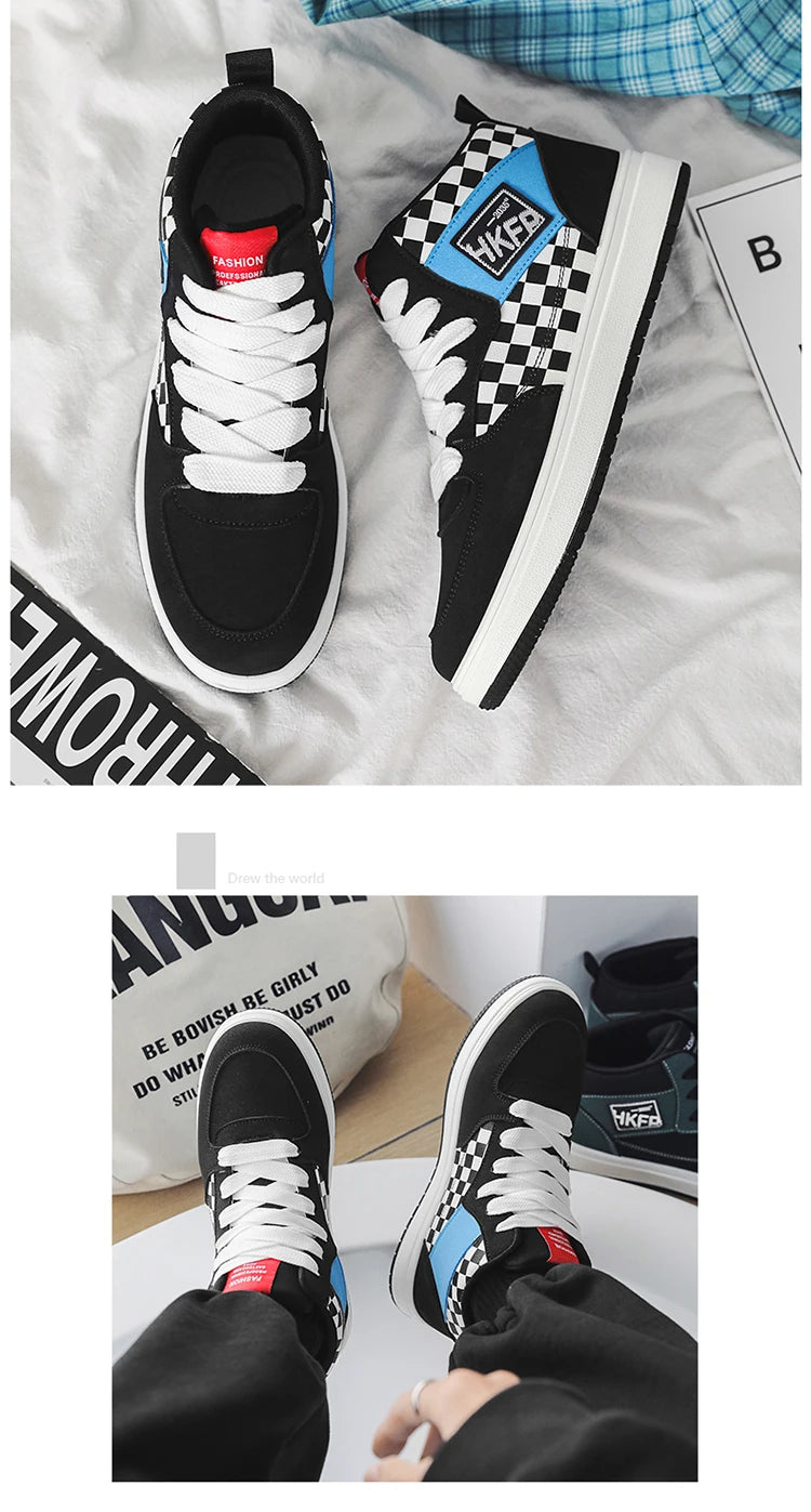 Men's Leopard Print Skater High Top Shoes