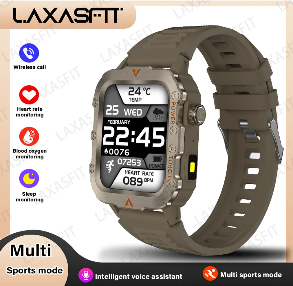 LAXASFIT Men's Smart Watch LED Sports Light