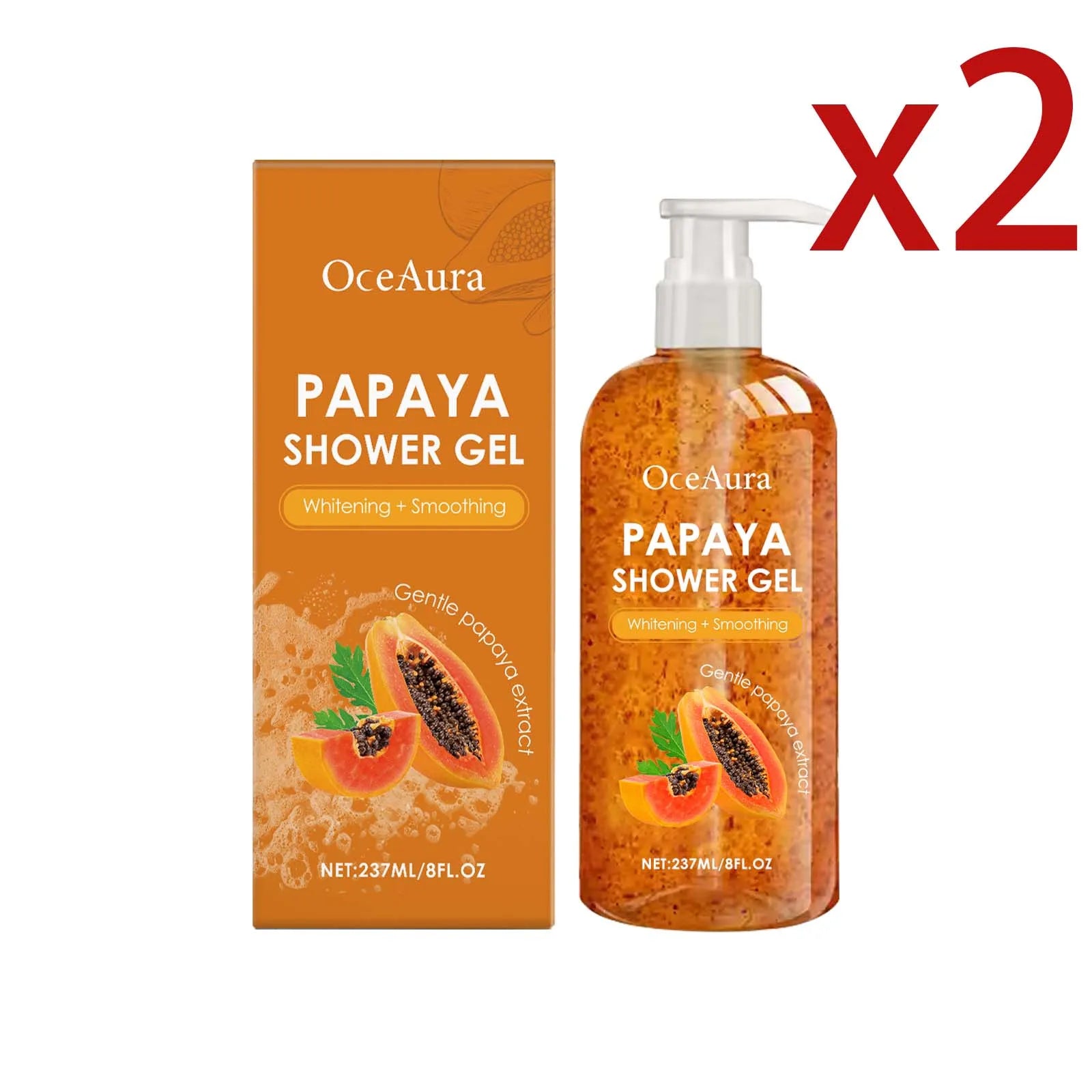 Papaya Moisturizing Shower Gel Nourish Brighten Skin Tone Gentle Cleansing Improve Drying Softening Keratin Fragrant Bath Lotion