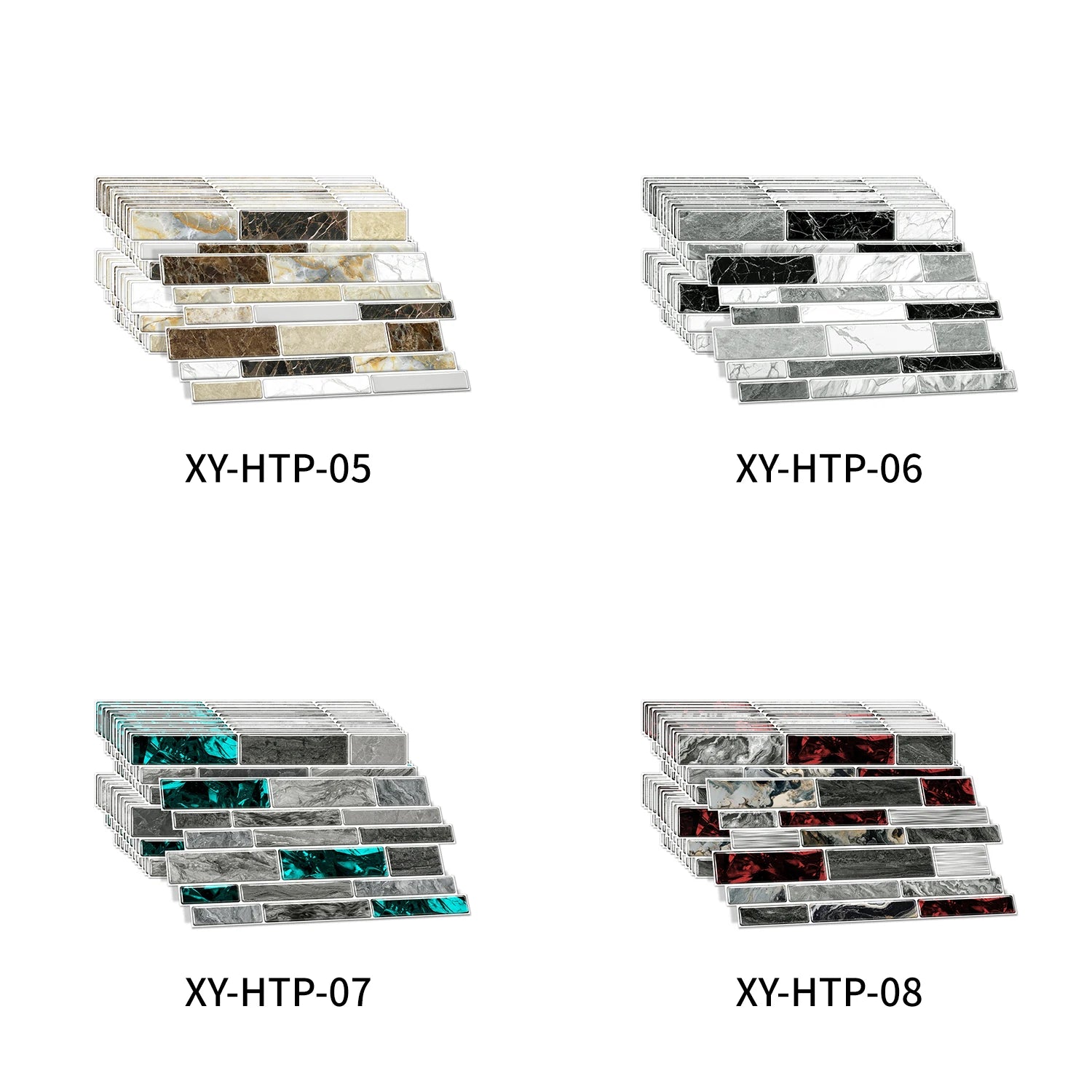 Miếng Dán Tường Vân Đá Chống Nước Dán Bếp 12/24/48pcs