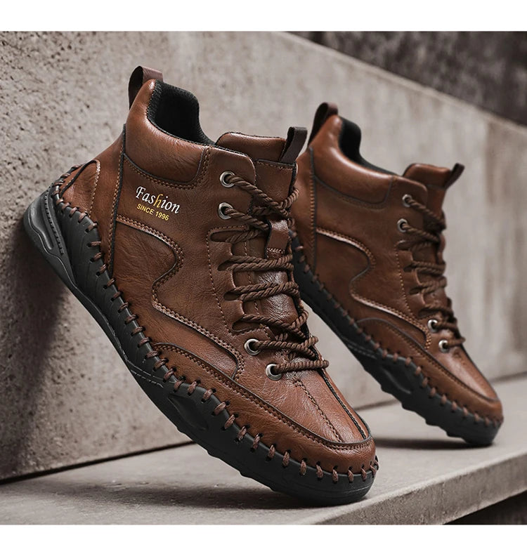 High Quality Men's Handmade Leather Shoes - Size 38-48, Anti-Slip