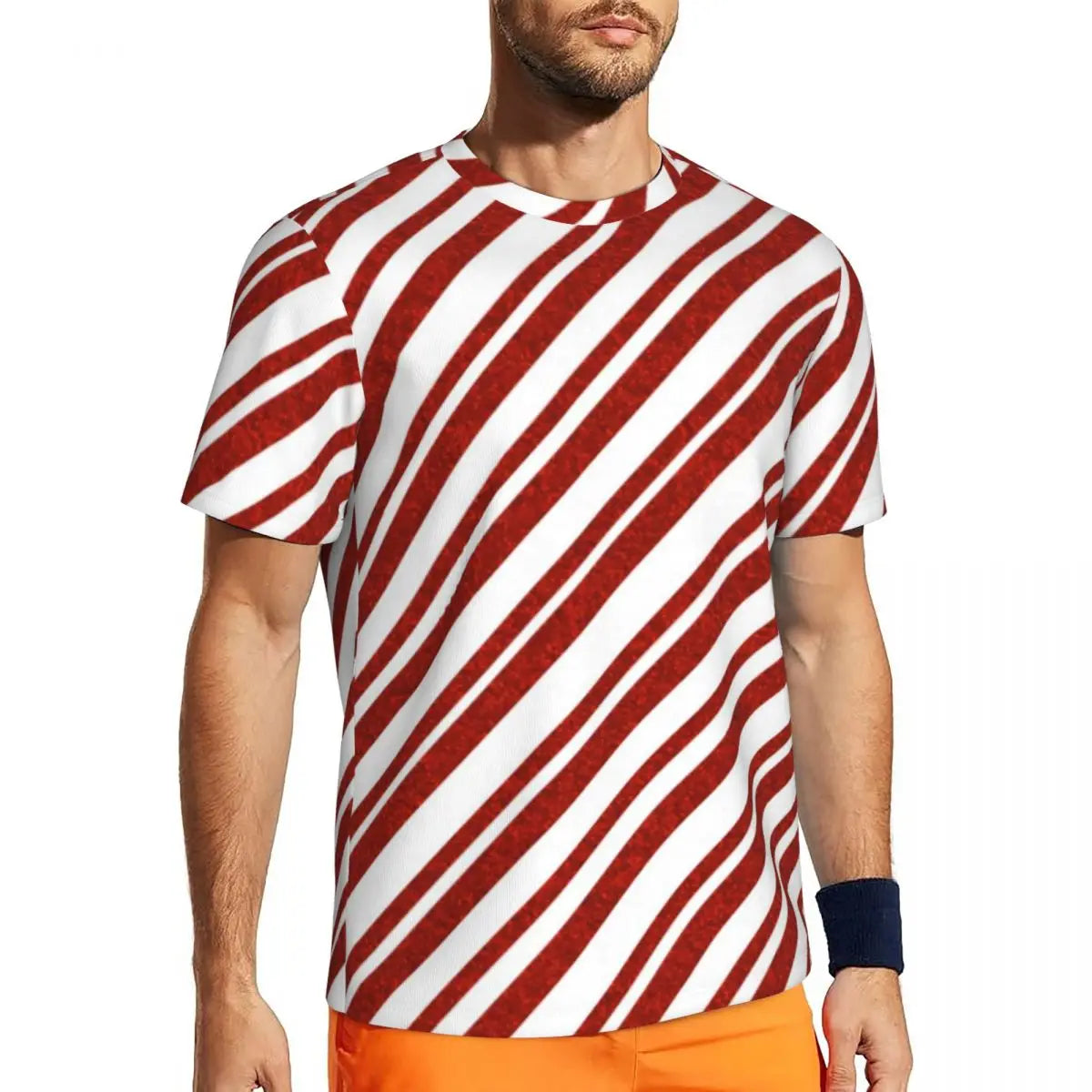 Stylish Mondrian Striped Men's Gym T-Shirt