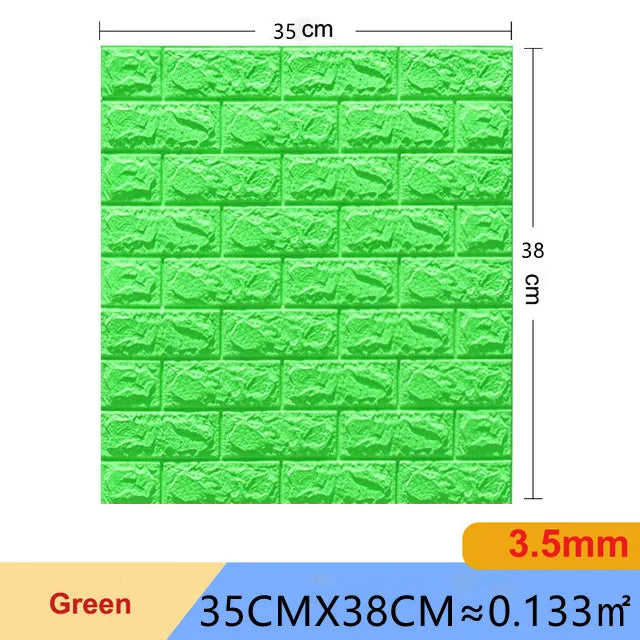 20pcs 35m*38.5cm 3DWall Sticker Solid Color Faux Brick Bedroom Home Decor Waterproof Self Adhesive DIY Living Room Wallpaper