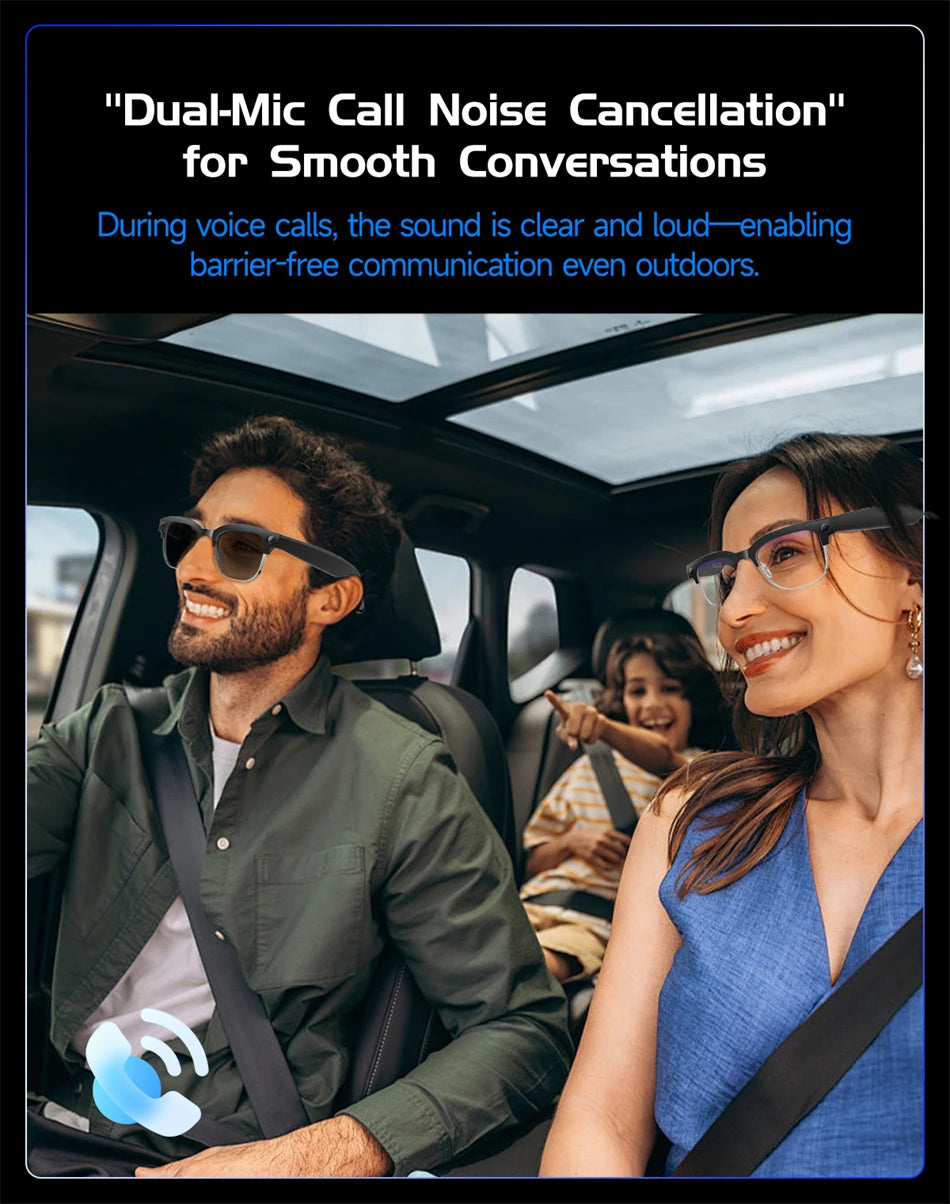 LIGE 4K AI Smart Glasses, 800W Camera, Bluetooth, Touch