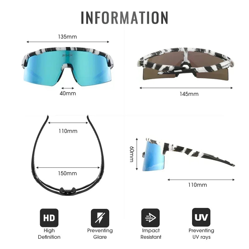 SCVCN Photochromic Sunglasses - Cycling, Sports, UV400 Protection