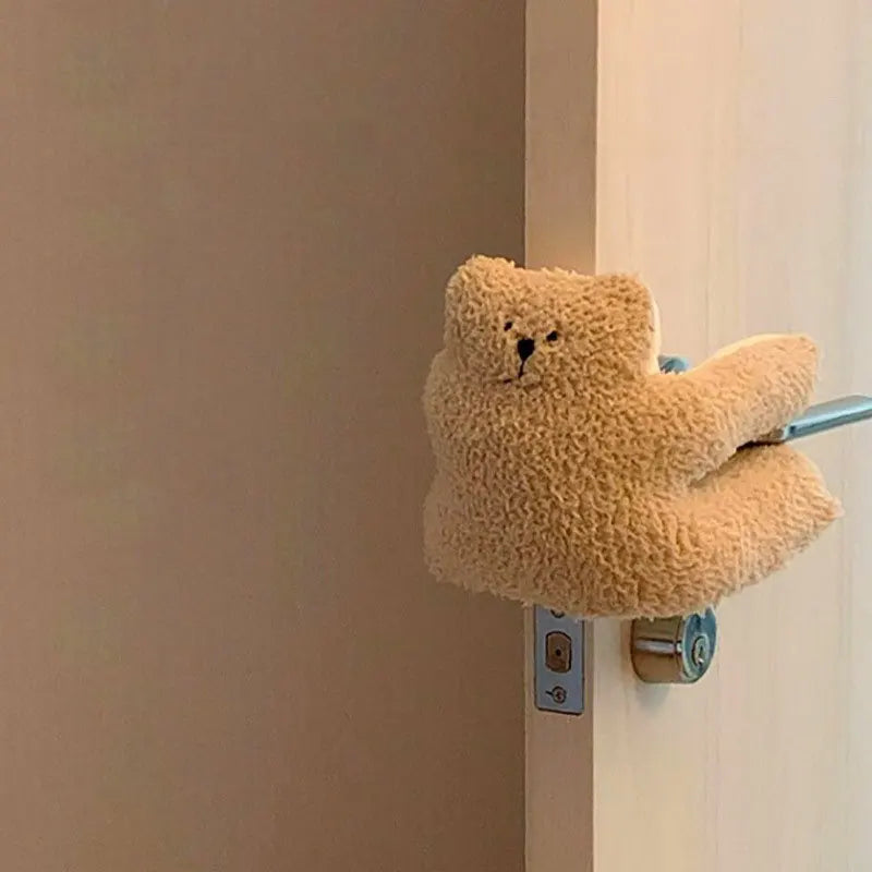 Little Bear Lamb Wool Soothing Toy Children's Anti Pinch Hand Door Stopper Baby Door Decoration Door Hanging