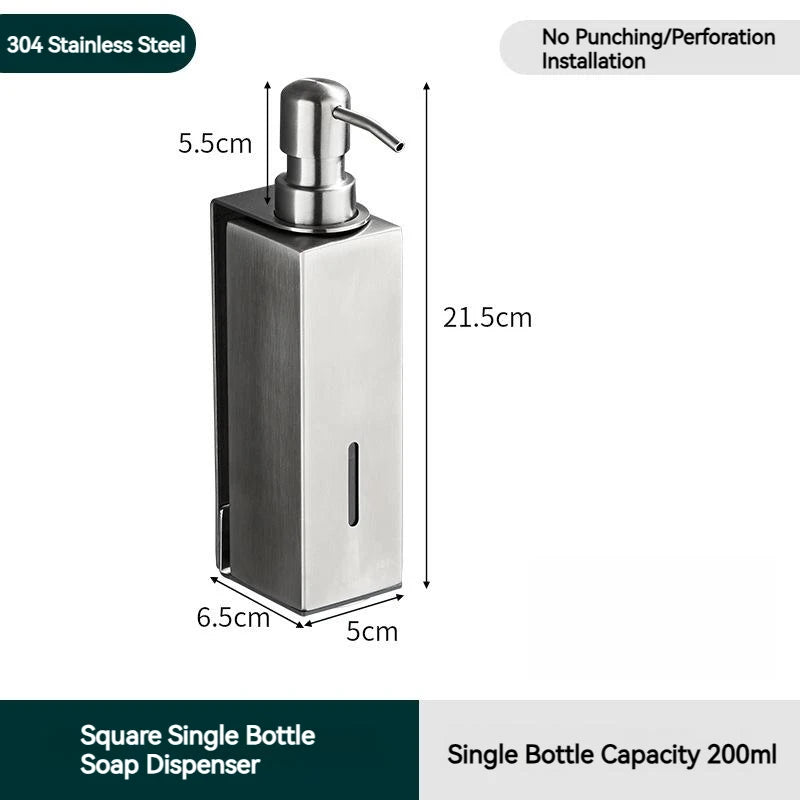 Bình Xà Phòng Inox 200ml Treo Tường Hiện Đại - Daisan Mart