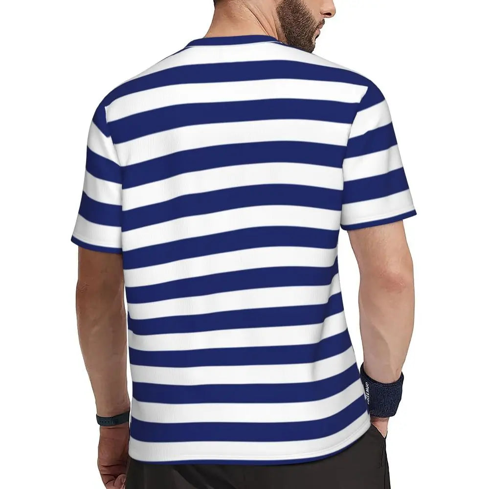 Stylish Mondrian Striped Men's Gym T-Shirt