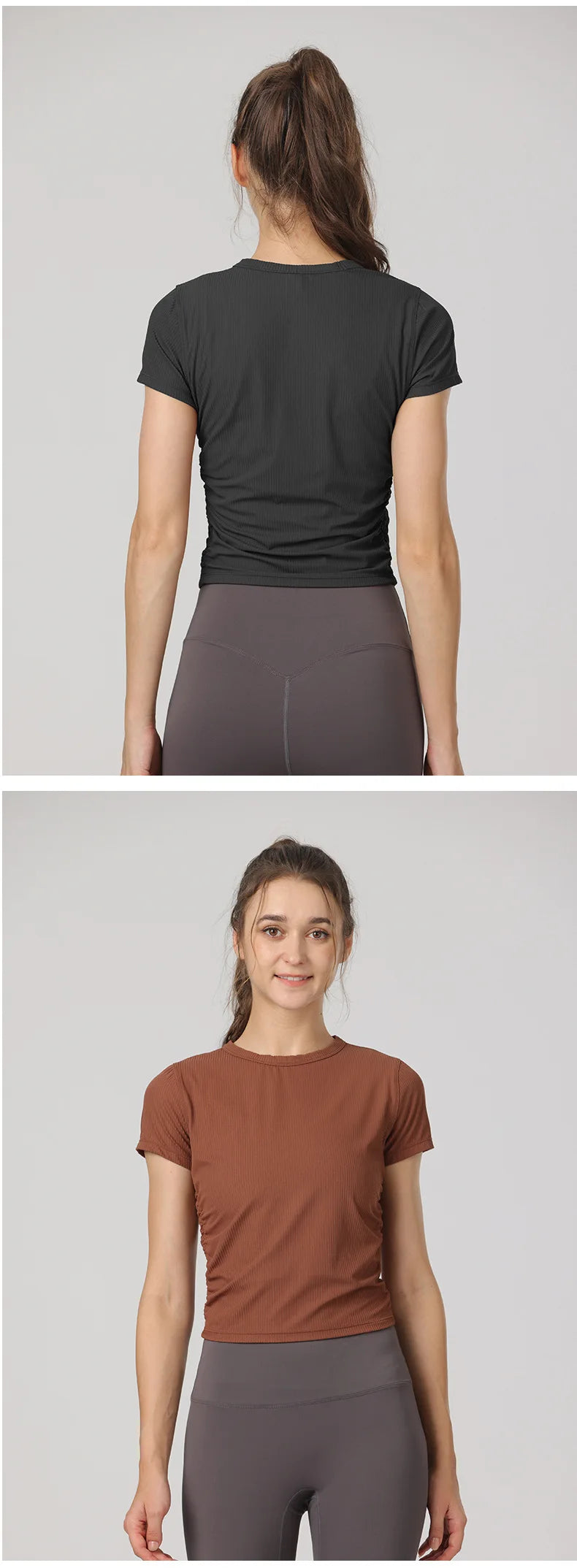 Áo Tập Yoga Nữ Ngắn Tay Co Giãn Thoáng Khí Năng Động - Daisan Mart