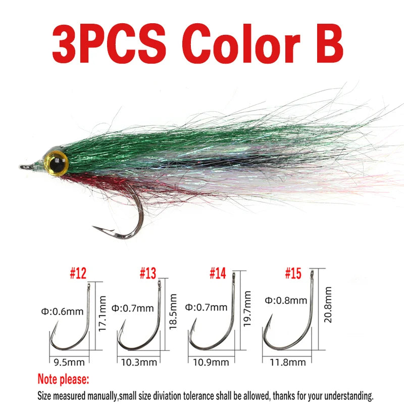 Wifreo Wounded Ice Minnow Fly Ice Dub Slowly Sinking Salmon Trout Sea Bass Pike Steelhead Redfish Fly Fishing Flies Lures 