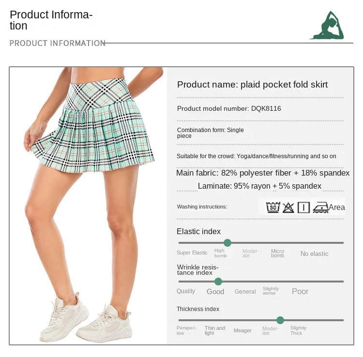 Nadanbao Plaid Tennis Dress Women Pleated Mini Skater Skirts High Waist Plaid Short Skirt Women's Summer New College Style - Daisan Mart
